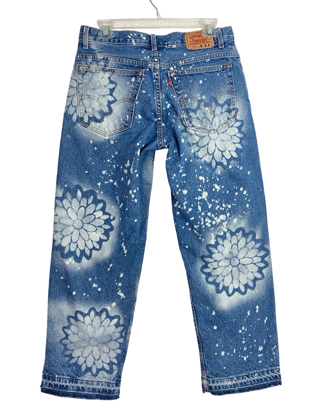 Vintage Levis 550 Denim Jeans Waist 28 Womens Size 6 Small Custom Levi’s Bleach